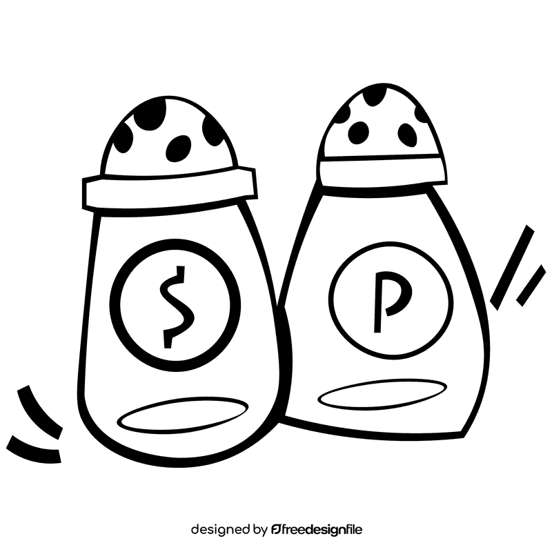 Kitchen salt pepper black and white clipart