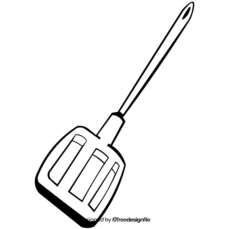 Kitchen spatula black and white clipart
