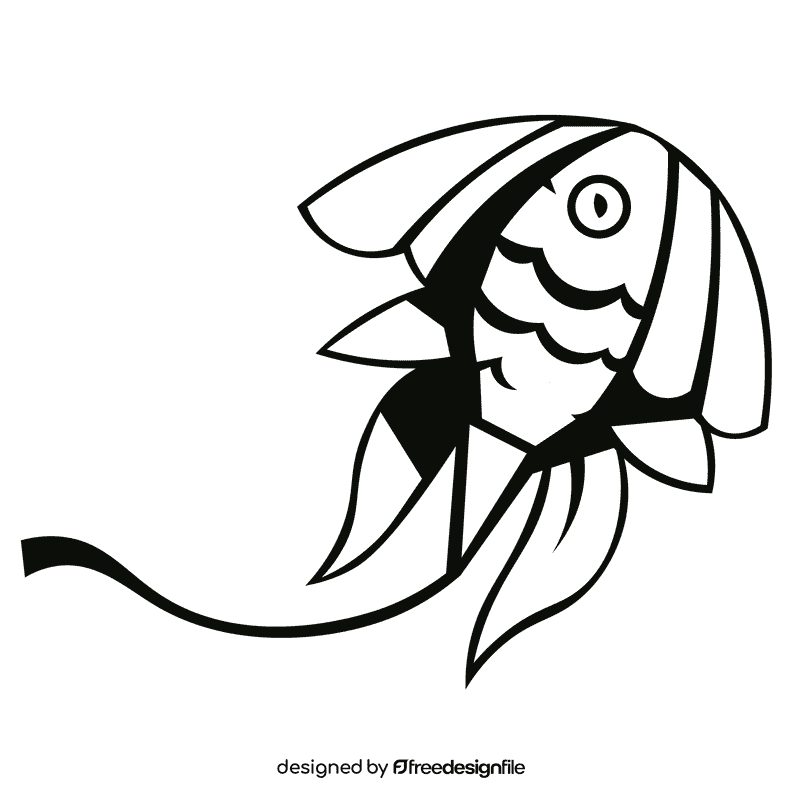 Kite fish black and white clipart