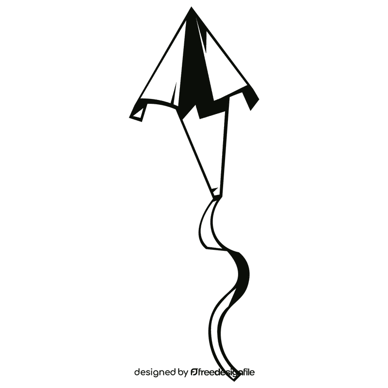 Kite one stripe black and white clipart