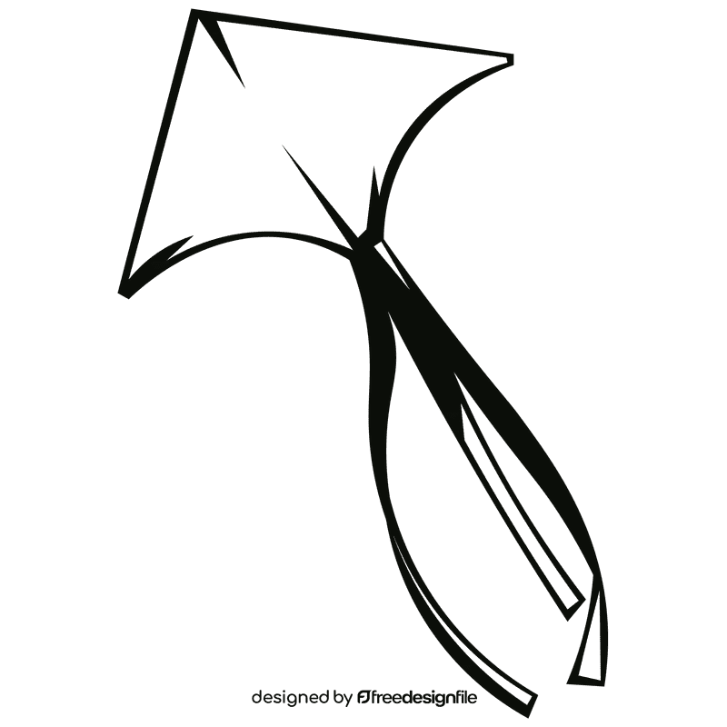 Kite triangled black and white clipart