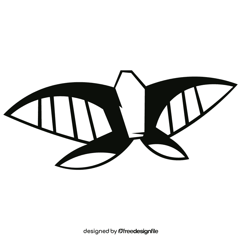 Kite wings black and white clipart
