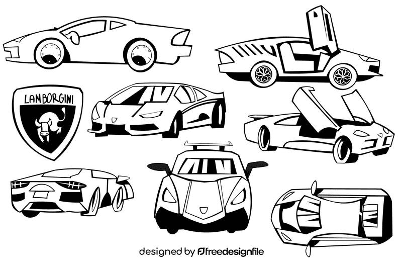 Lamborgini black and white vector