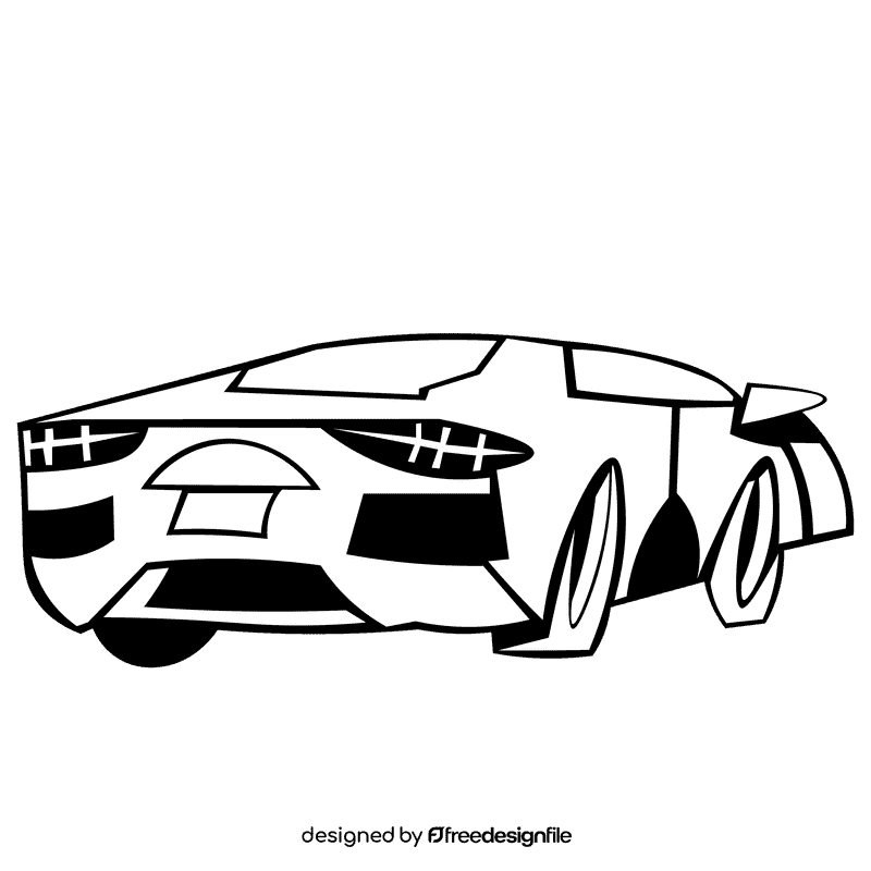 Lamborgini green black and white clipart