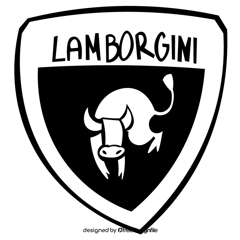 Lamborgini logo black and white clipart
