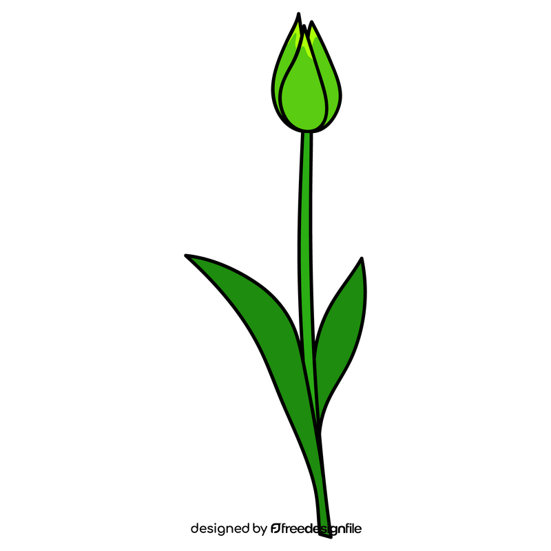 Young tulip plant clipart