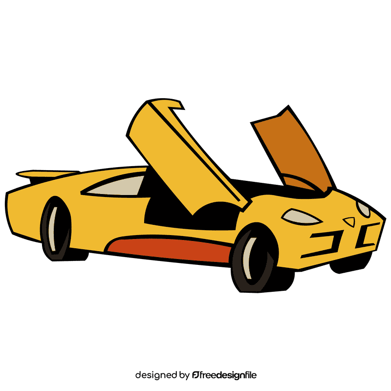 Lamborgini open doors clipart