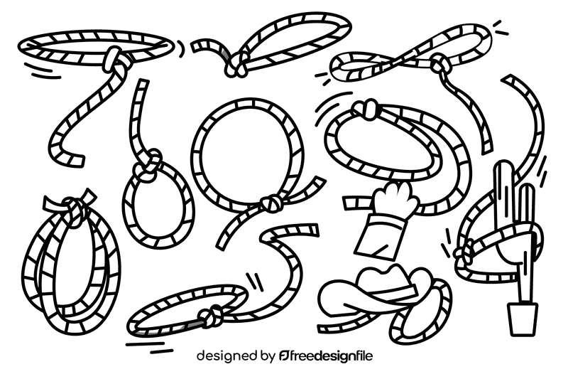 Lasso black and white vector