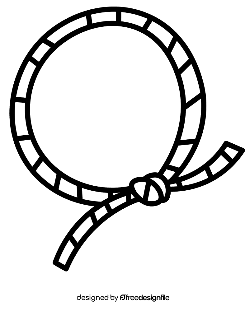 Lasso circle black and white clipart
