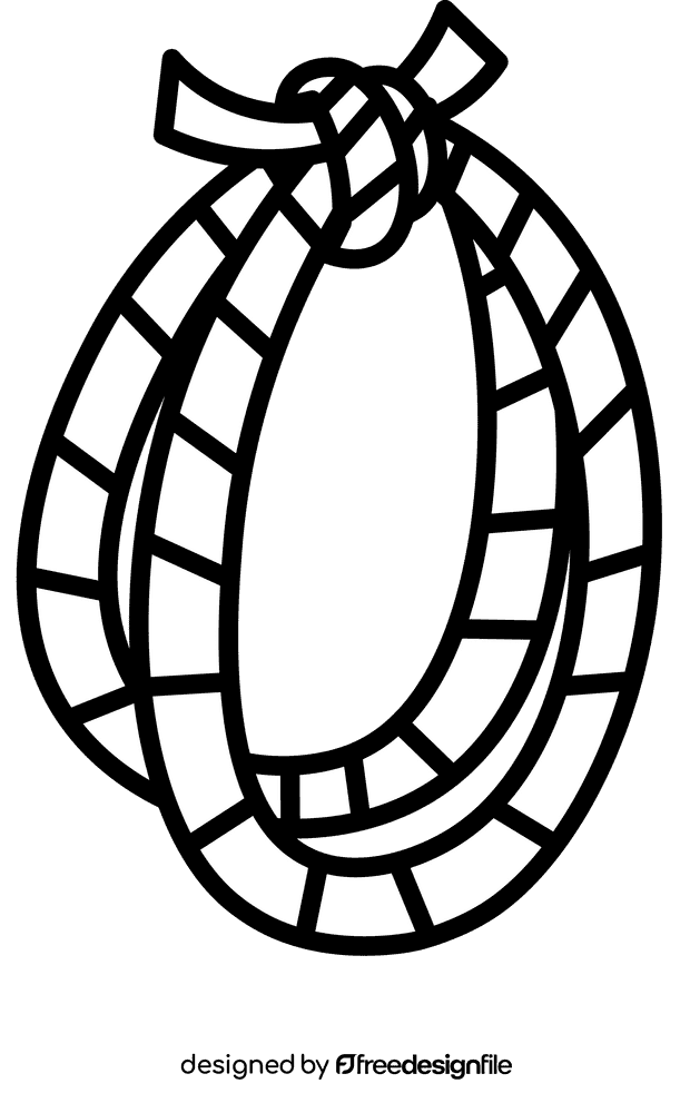 Lasso double black and white clipart