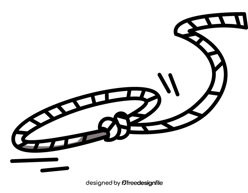 Lasso fall black and white clipart