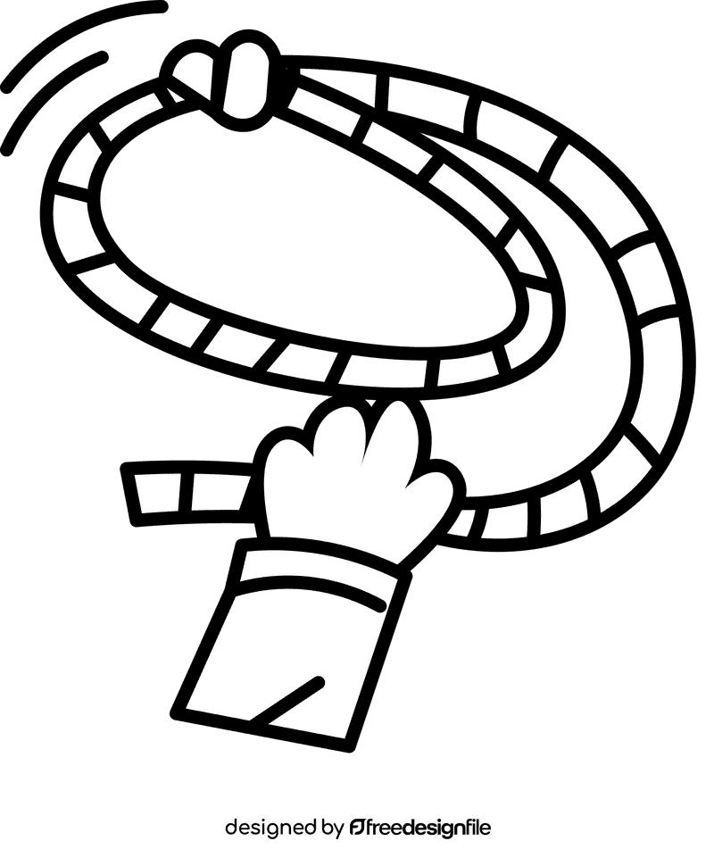 Lasso hand black and white clipart