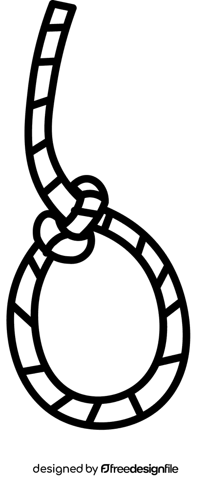 Lasso hang black and white clipart