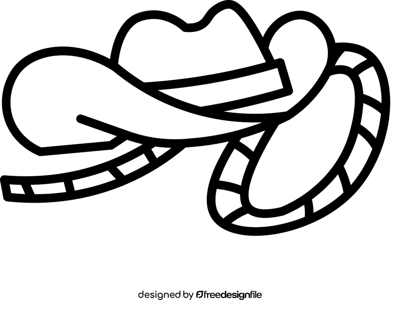 Lasso hat black and white clipart