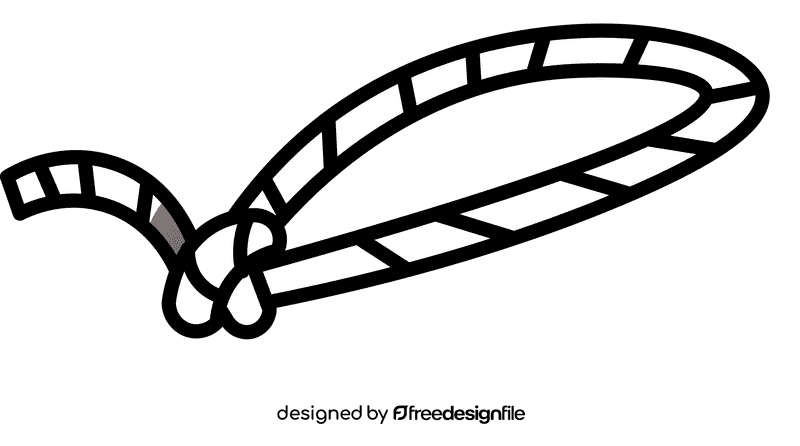 Lasso side black and white clipart