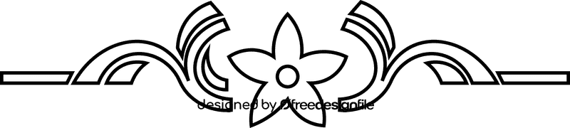 Line flower black and white clipart