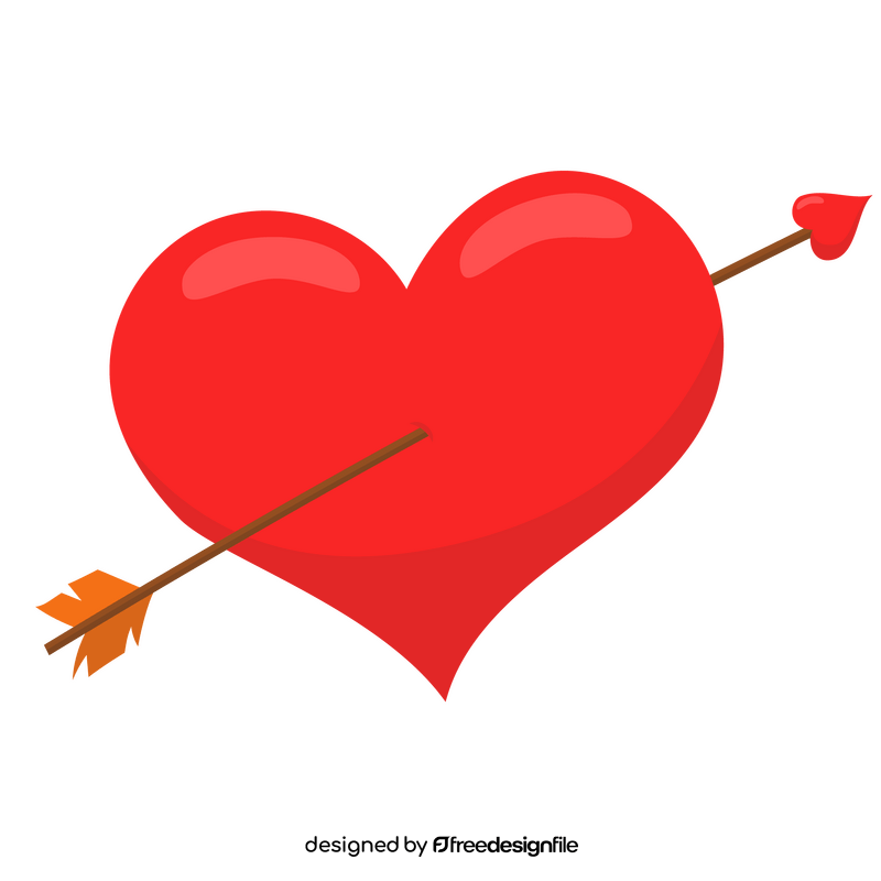 Valentine heart with arrow clipart