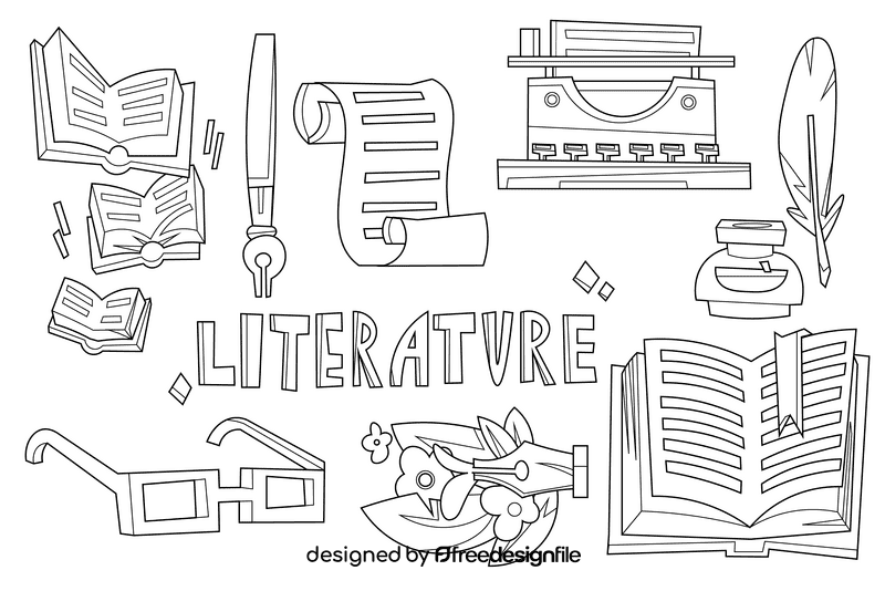 Literature black and white vector