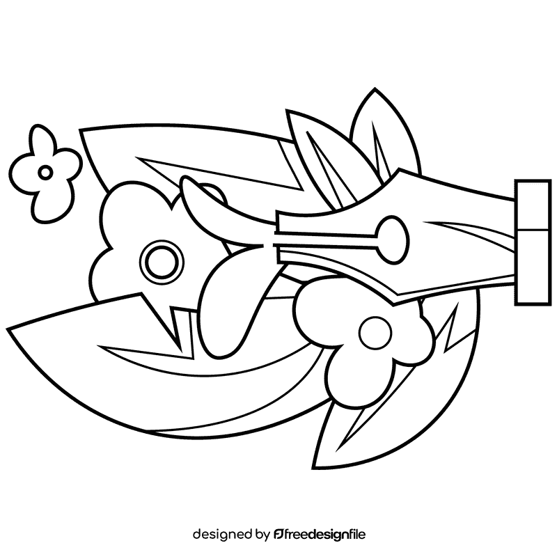 Literature flowers black and white clipart