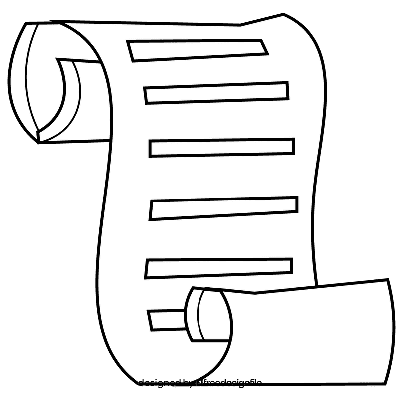 Literature scroll black and white clipart