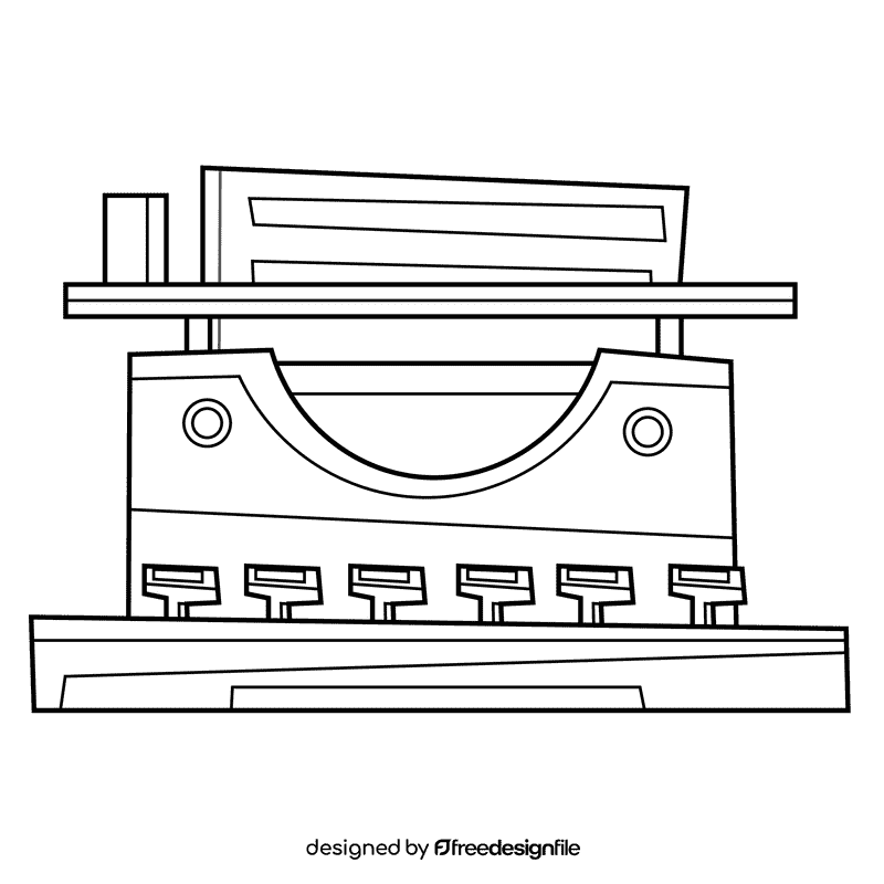 Literature typewriter black and white clipart