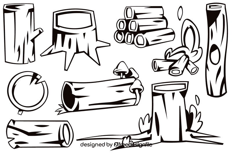 Log black and white vector