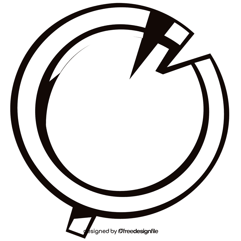 Log circle black and white clipart