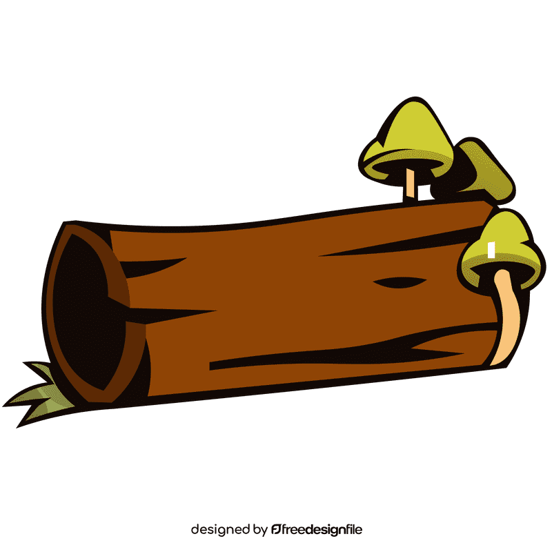 Log mushrooms clipart