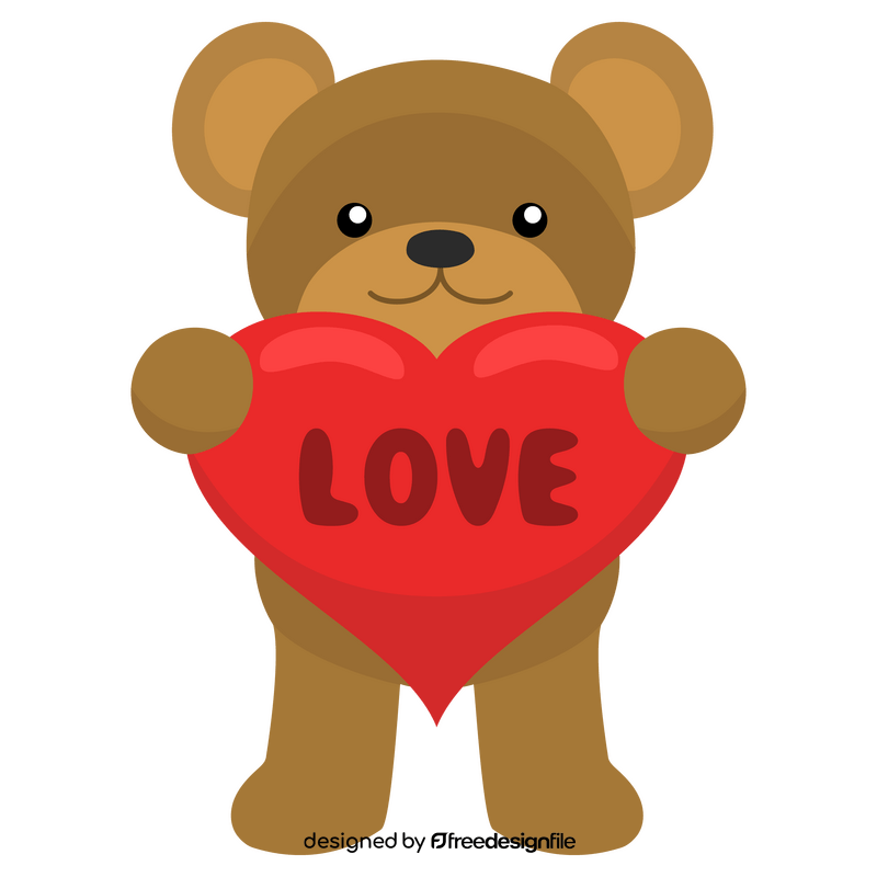 Valentine's day teddy bear clipart