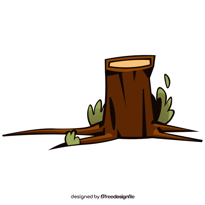 Log stump plants clipart