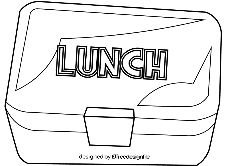 Lunchbox box black and white clipart