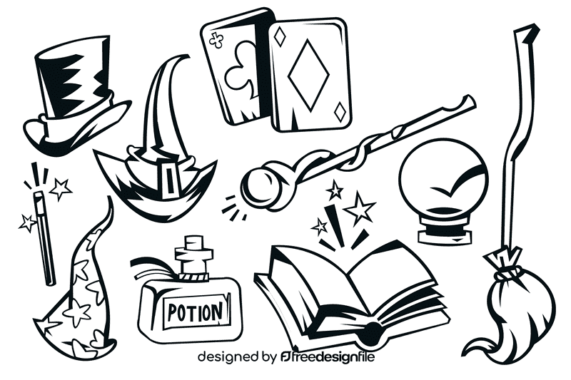 Magic black and white vector