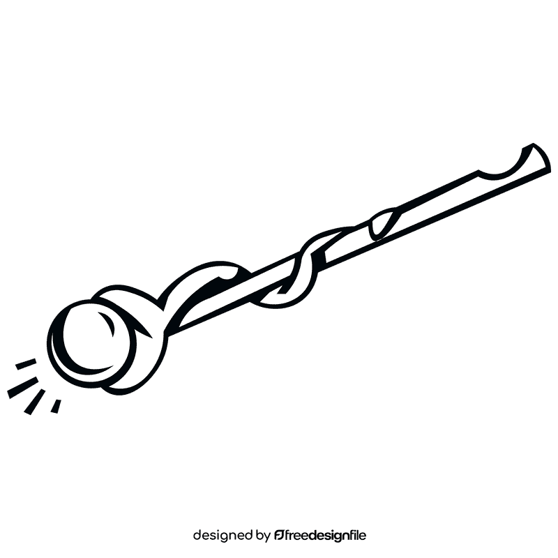 Magic staff black and white clipart