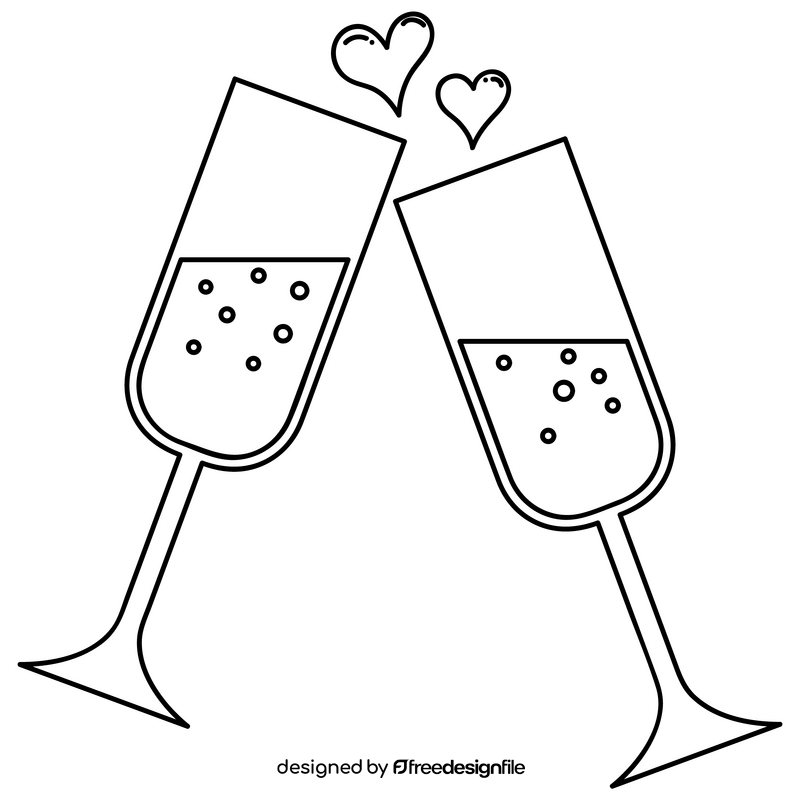 Valentine drink black and white clipart