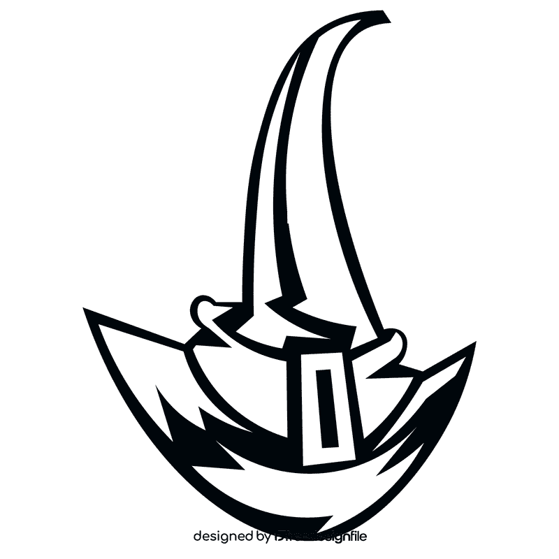 Magic witchhat black and white clipart
