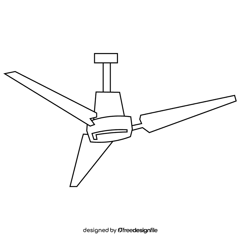 Electric fan celling black and white clipart