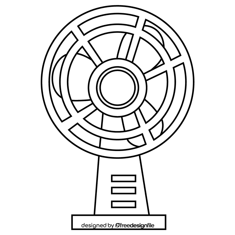 Electric fan black and white clipart