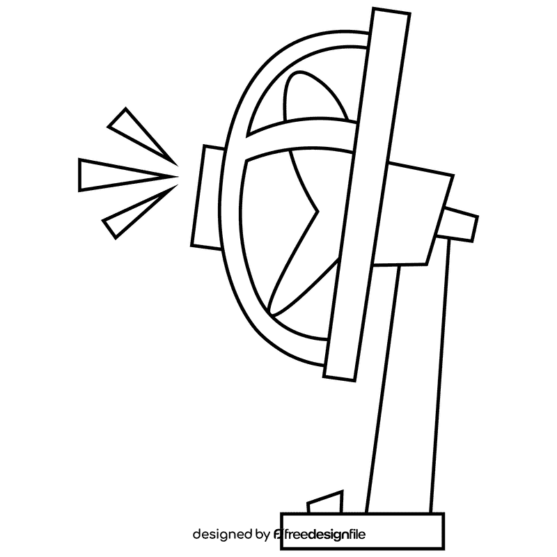 Electric fan profile black and white clipart