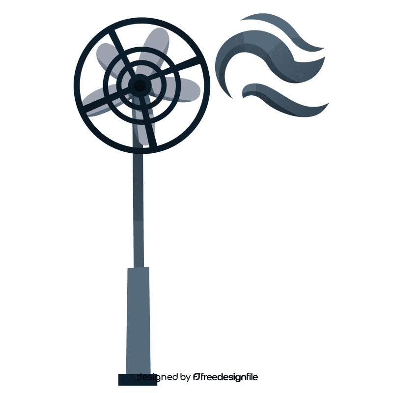 Electric fan standing clipart