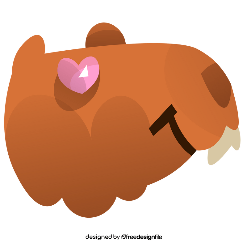 Cute capybara with heart eyes clipart