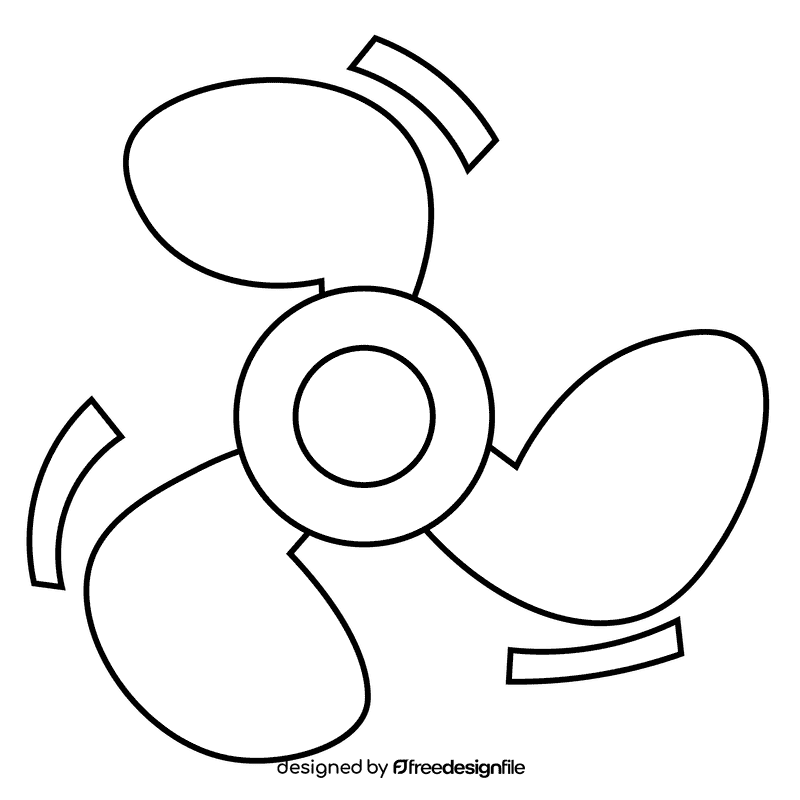 Electric fan turbine black and white clipart