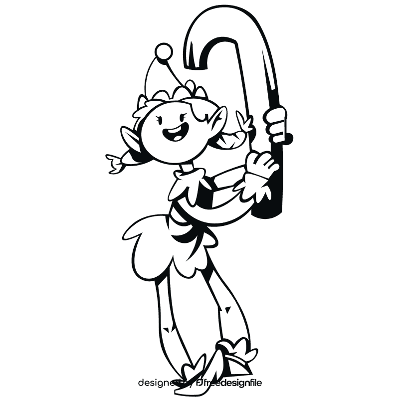 Elf candy black and white clipart