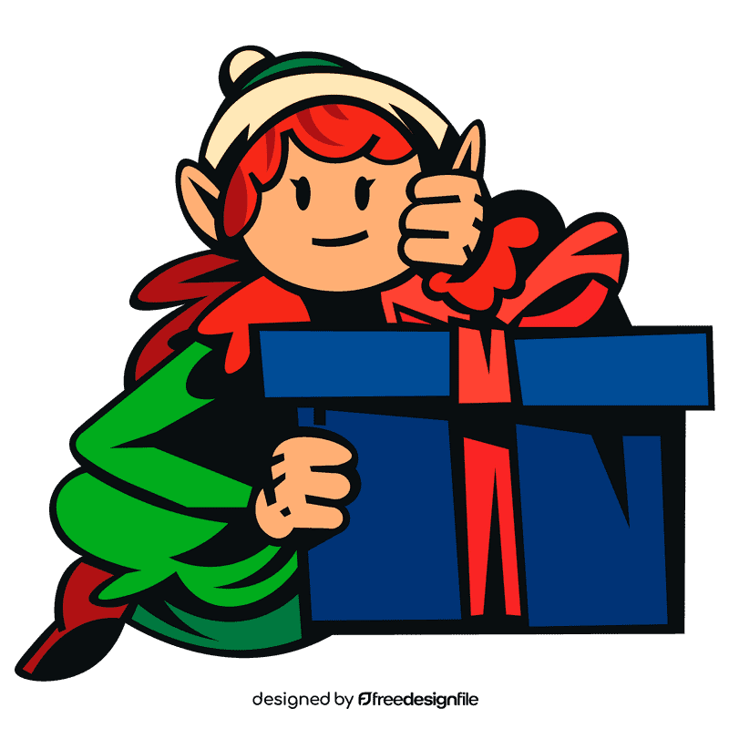Elf present clipart