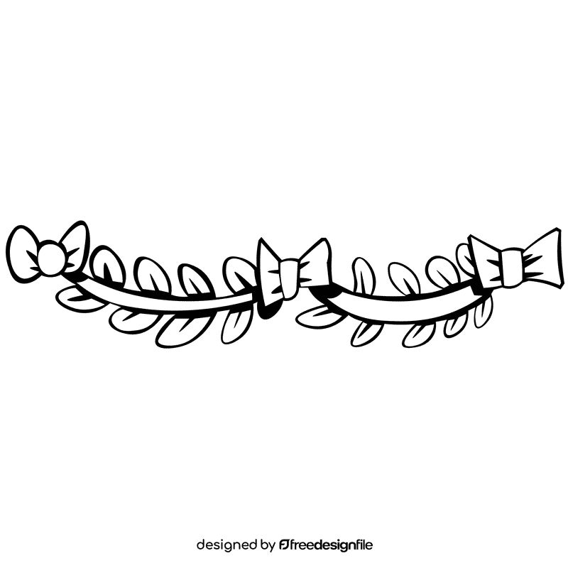 Evergreen branches black and white clipart