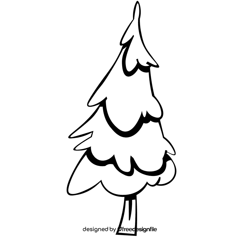 Evergreen black and white clipart
