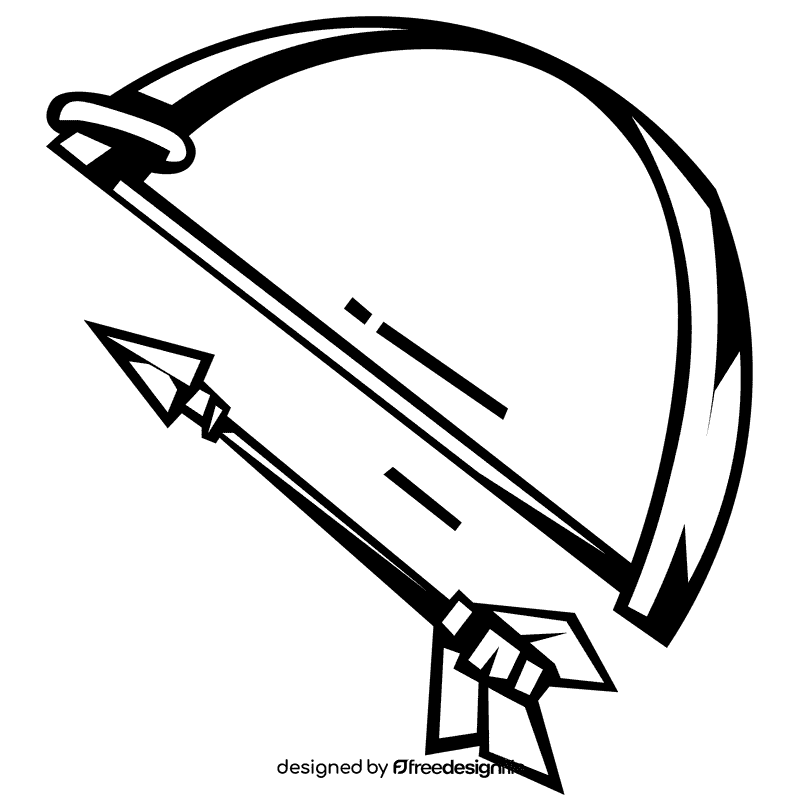 Fantasy bow black and white clipart