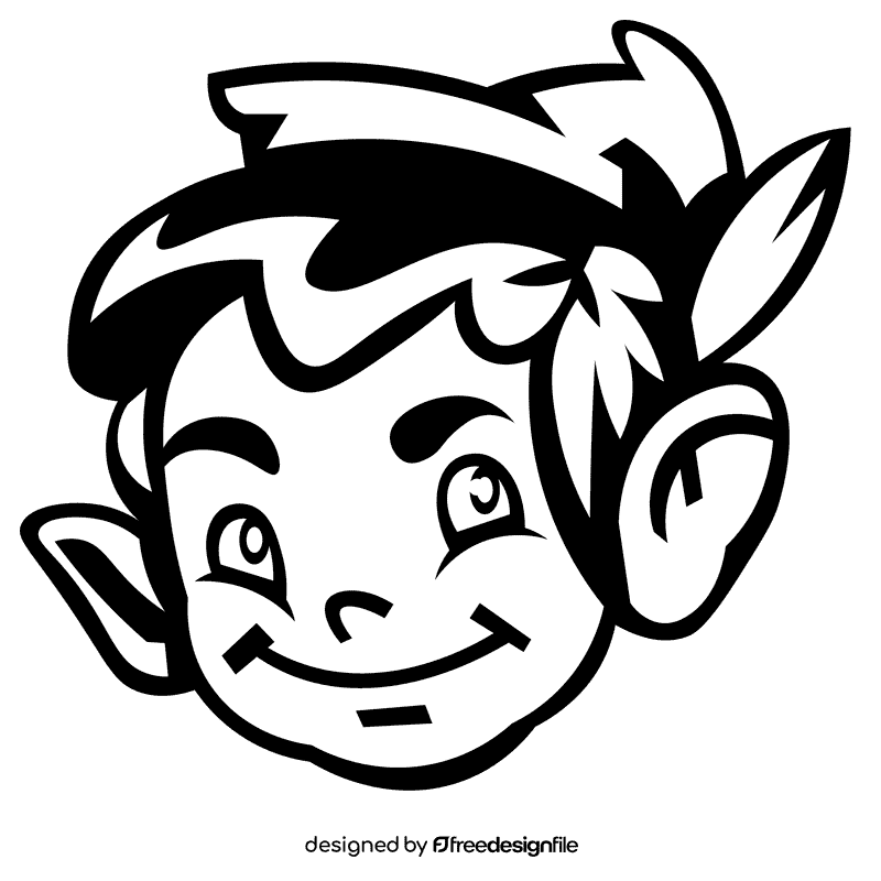 Fantasy elf black and white clipart