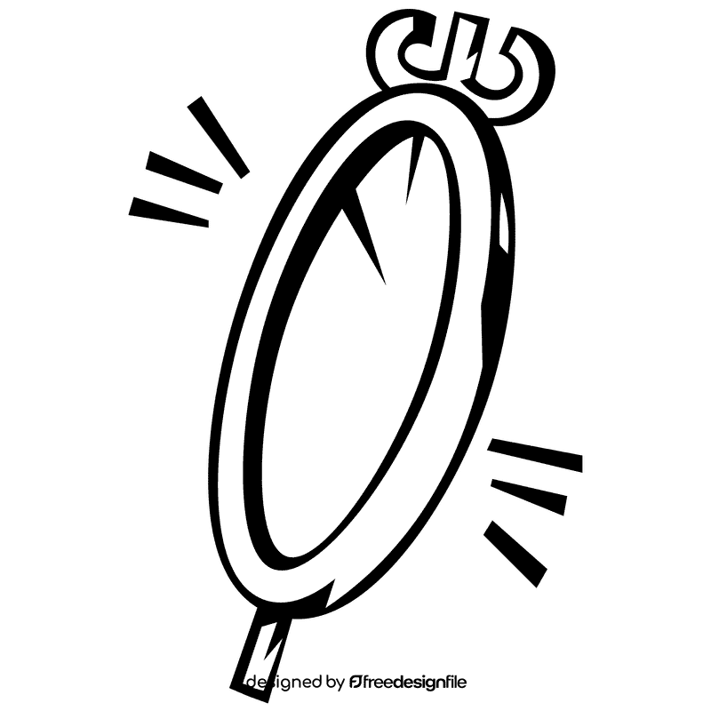 Fantasy mirror black and white clipart