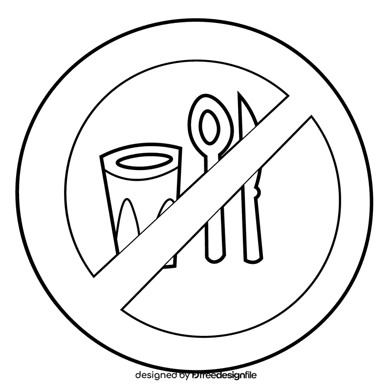 Fasting ban black and white clipart
