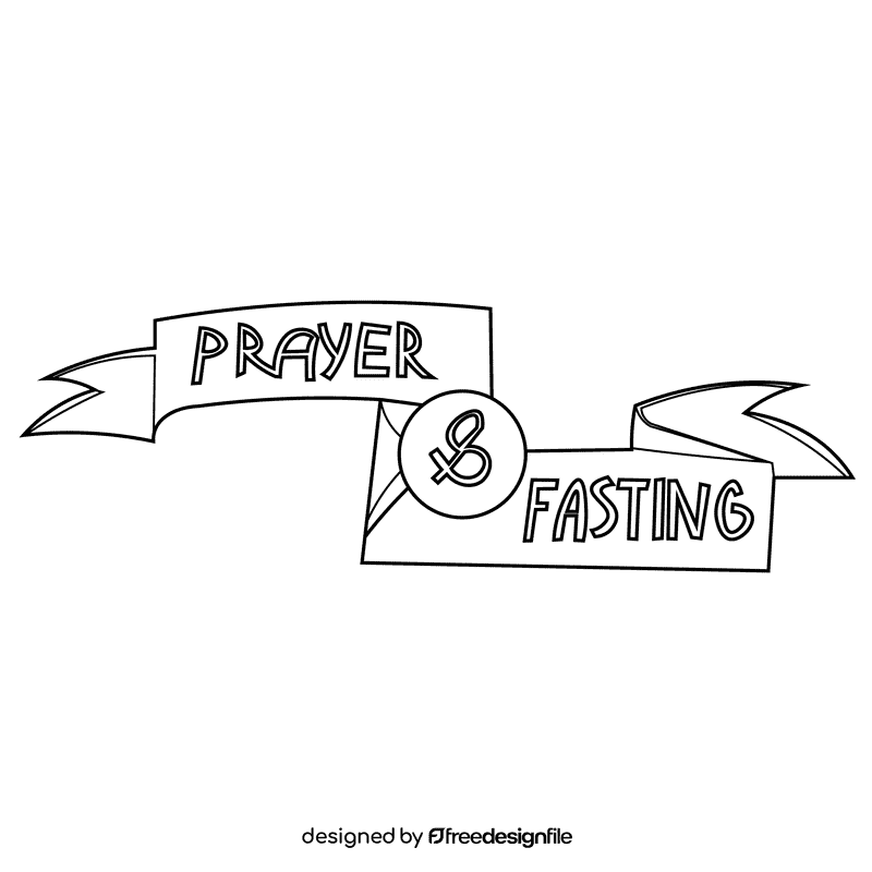 Fasting sign black and white clipart